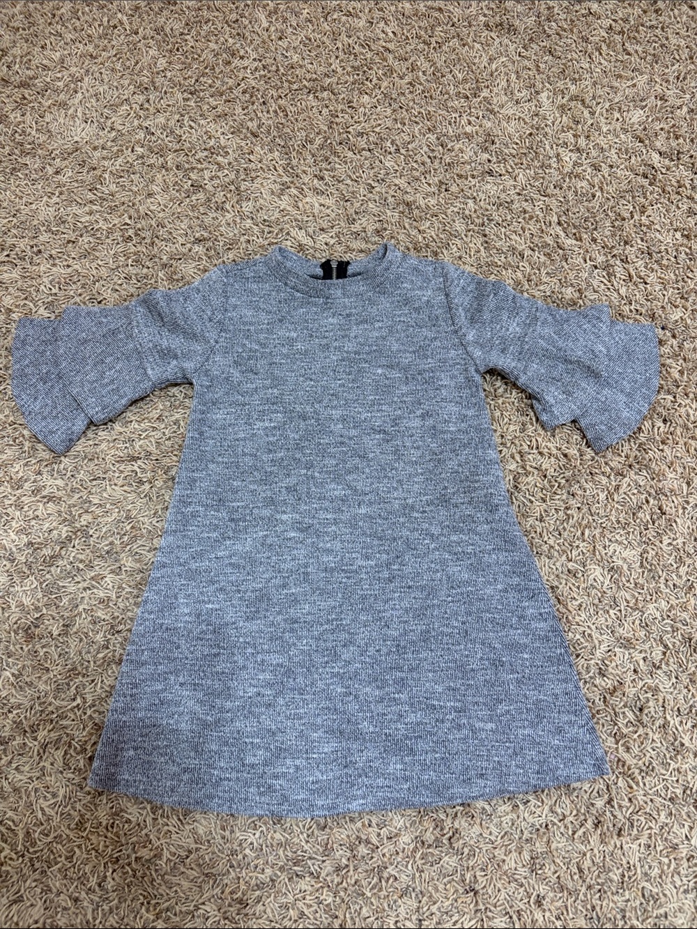 kidpik Gray Knit Bell-Sleeve Casual Dress